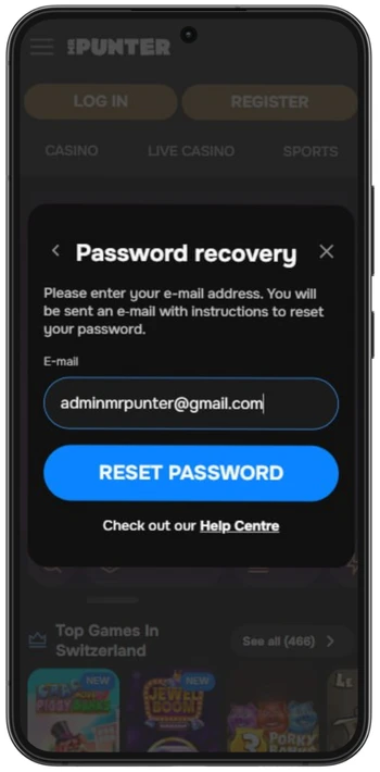 MrPunter enter email