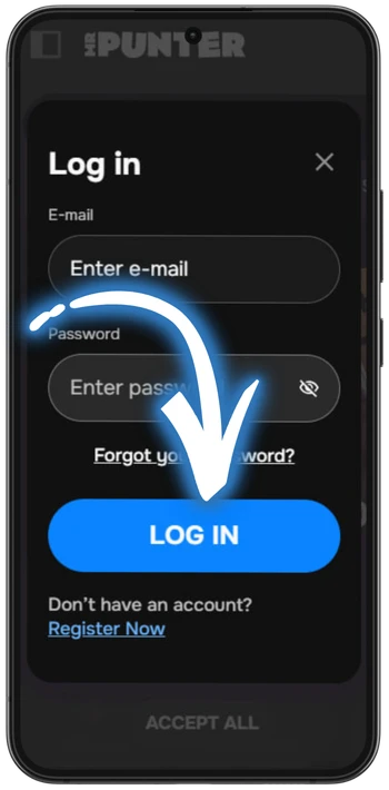 Mrpunter press the "Log In"